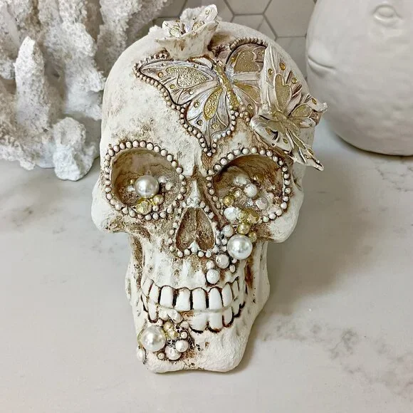 NEW! GOTHIC Glam MOTHS BUTTERFLIES SKELETON SKULL DECOR - Picture 5 of 5